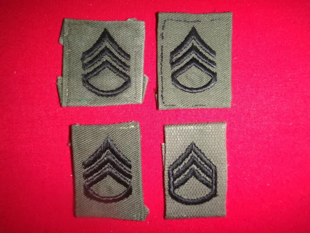 Two Pairs of US Army STAFF SERGEANT Subdued Collar Patches