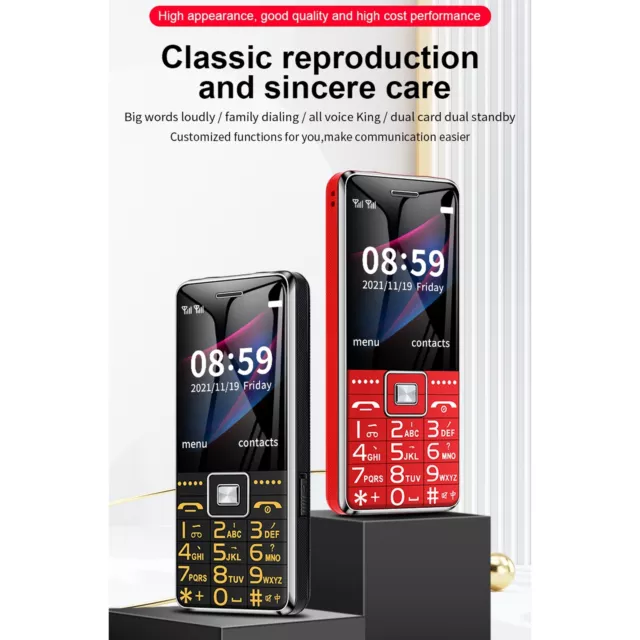 USHINING Téléphone à clapet 3G débloqué au Canada – Téléphone portable  basique à double écran – Double carte SIM – Grand bouton – Téléphone  portable avec station d'accueil pour personnes âgées (rouge) 