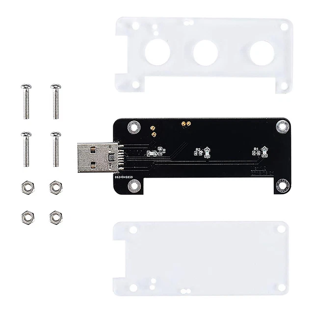 USB Device Expansion Board w/Acrylic Case for Raspberry Pi Zero/Zero W/Zero WH