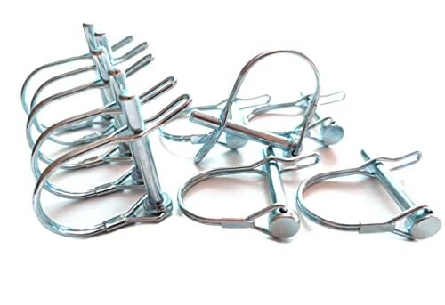 10 - Count Wire Lock Pins,1/4" x 1-3/8" Round Wire Shaft Locking Pin Heavy Duty
