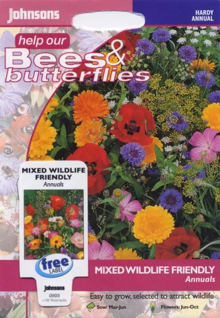 Johnsons Seeds - Pictorial Pack - Flower - Mixed Wildlife Friendly Annuals