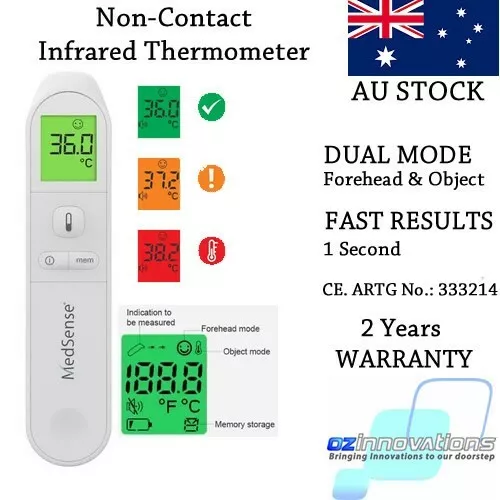 Medsense Non-Contact Infrared Forehead Digital Thermometer Accurate Fast Medical