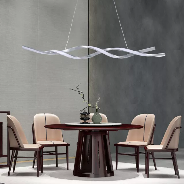 Modern Wave Chandelier LED Ceiling Light Pendant Lamp Kitchen Hanging Fixture