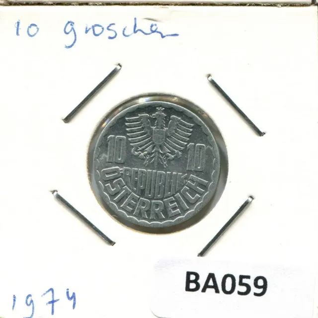 10 GROSCHEN 1974 AUSTRIA Coin #BA059C