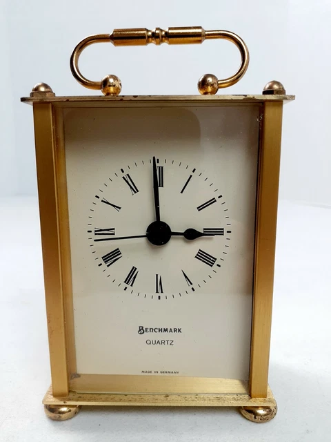 VINTAGE BENCHMARK QUARTZ Tabletop Clock Mantel Clock Made In Germany ...