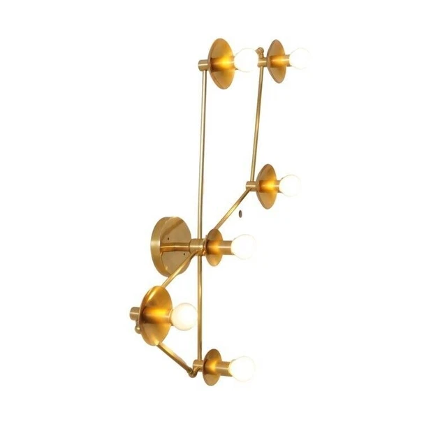 Applique murale moderne Mid-Century en laiton, élégante lampe de