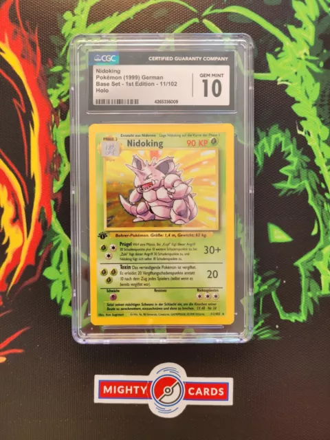 Pokemon Karte Nidoking 11/102 Base Basis Set 1. Edition Holo CGC 10 GEM MINT