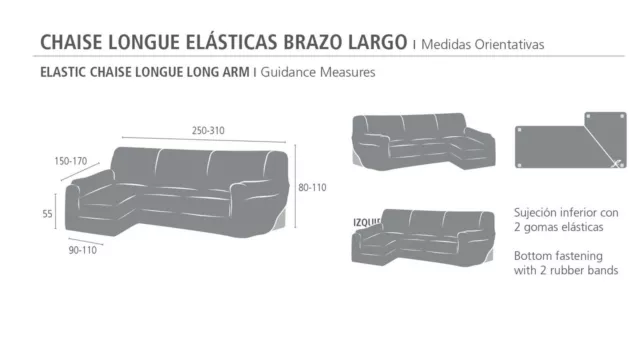 funda elastica de sofa clic clac, chaise longue cubre sofas todos los colores 2