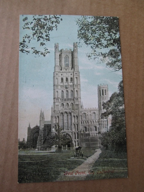 West Front, Ely Cathedral postcard Vintage unposted Valentine's