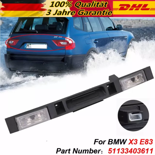 Original BMW X3 E83 LCI Griffleiste Heckklappe mit Taster  Kennzeichenleuchten 