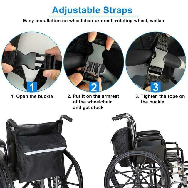 Borse per sedia a rotelle zaino sedia a rotelle borsa portaoggetti per trasporto accessori Z3L4