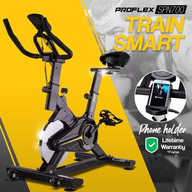 PROFLEX Commercial Spin Bike Flywheel Exercise Fitness Home Gym Yellow