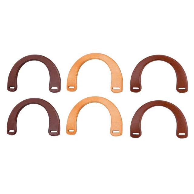 1 Paar Holzgriffe Ersatz halbrunde Form Handtasche