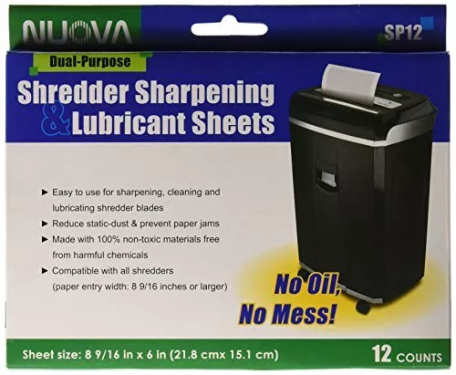 SP12 Shredder Sharpening & Lubricant Sheets 12 Count