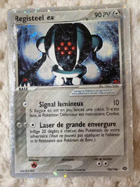 Carte Pokemon - REGISTEEL EX - rare - 100/106 - Holo - ex émeraude