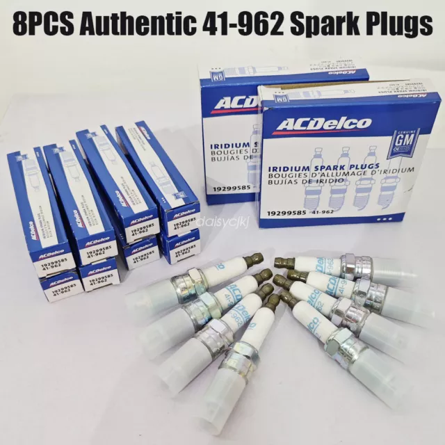 8PCS Authentic 41-962 GMC Platinum Spark Plugs Sierra Chevy Silverado 19299585