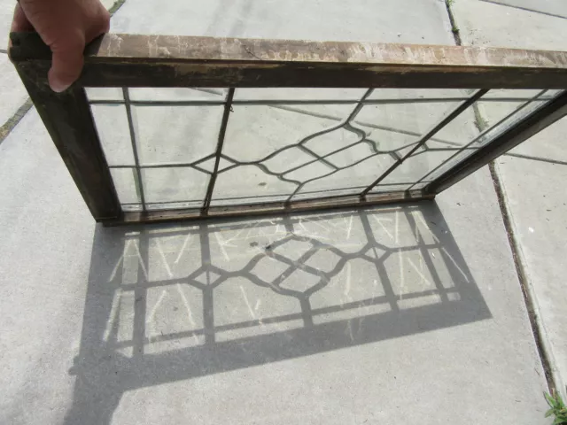 ~ ANTIQUE FULL BEVELED LEADED GLASS TRANSOM WINDOW ~ 36 x 23 ~ SALVAGE