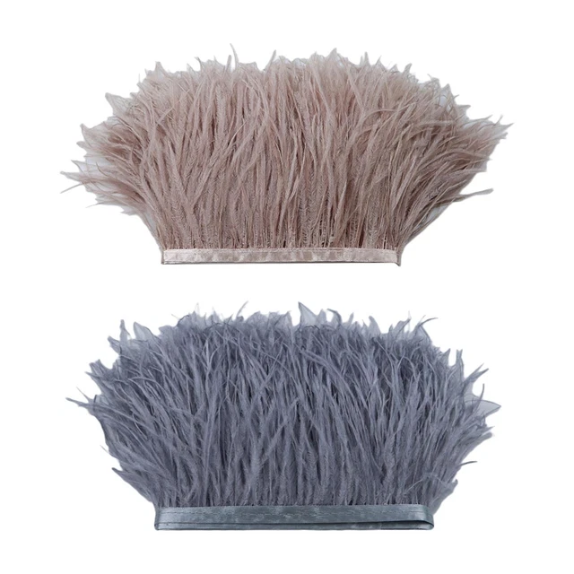 Resortes de avestruz con relleno de flecos para aplicaciones de cinta, sombrero, ropa artesanal