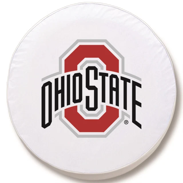Holland Bar Stool Tire Cover With White Vinyl Finish TCJOhioStWT