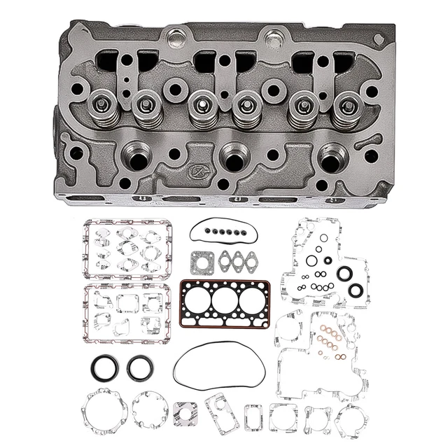 COMPLETE CYLINDER HEAD w/valve & Full Gasket Kit For Kubota Tractor