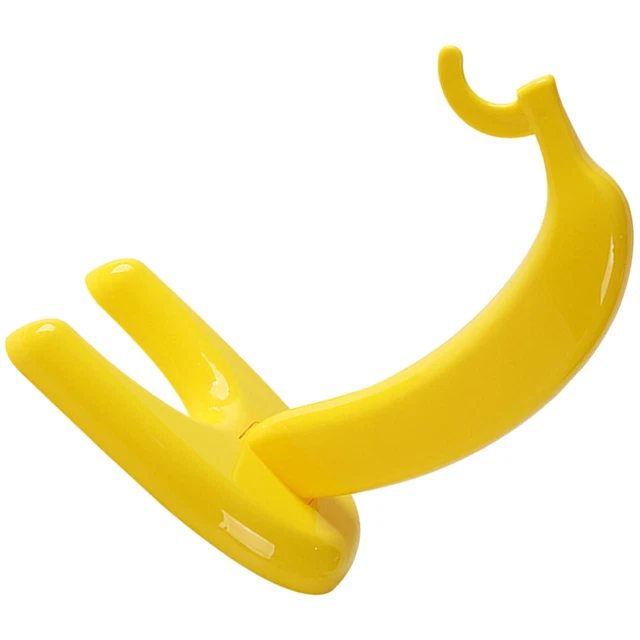 Forlush Support Banane En Métal - Crochet Singe Décoratif - Pour Cuisine, Chambre - Lot De 2 Noir