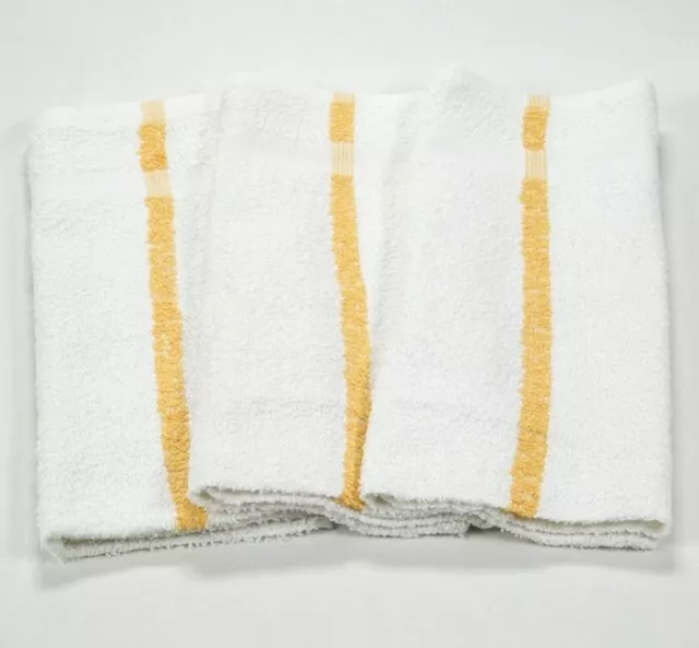 300-Gold Stripe Bar Towels (Kitchen/Restaurant Cleaning) 33oz