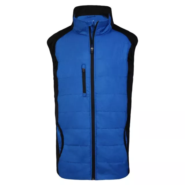 Woodworm Full Zip Padded Mens Gilet Golf Vest Blue