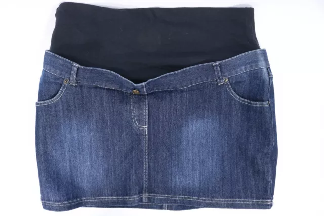 JoJo Maman Bebe Maternity Blue Denim Mini Skirt Size UK 18 New With Tags