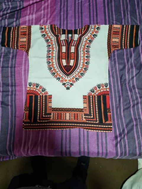 T-shirt vintage unisex costume tradizionale africano tribale Dashiki stampa unisex taglia XL