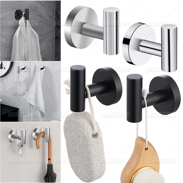 2/4PCS Hanging Metal Towel Hook Clothes Hat Coat Robe Wall Door Hangers Hooks