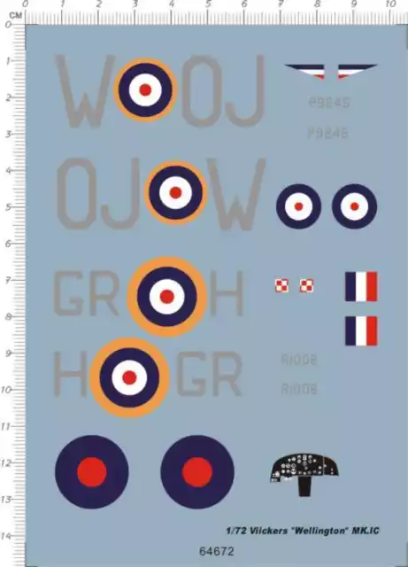 1/72 War Thunder Viickers Wellington MK.IC darker Model Kit Water Slide Decal