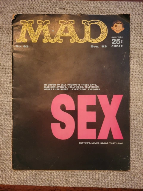 DEC 1963 MAD MAGAZINE No. 83 SEX COVER 50 PGS HUMOR SATIRE ALFRED E NEUMAN EXC!