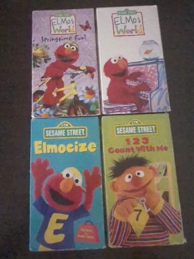 VINTAGE SESAME STREET VHS Tapes Lot Elmo Elmo's World Rare OOP ...