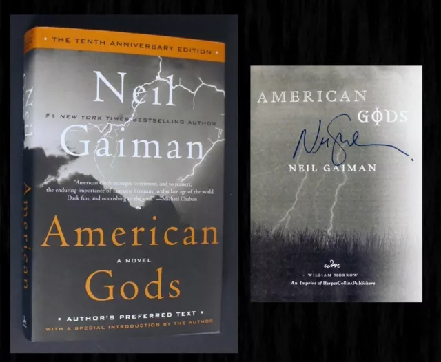 Neil Gaiman SIGNED IN PERSON 10th Anniversary Edition AMERICAN GODS, Brand New!