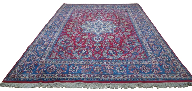 Large  PERSAIN CARPET RUG HAND MADE Oriental living Room Vintage 11ft 7" x 8ft 5