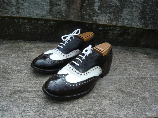 CHURCH’S BROGUES SHOES Brown White Leather Uk8 Mens Burwood Spectator ...