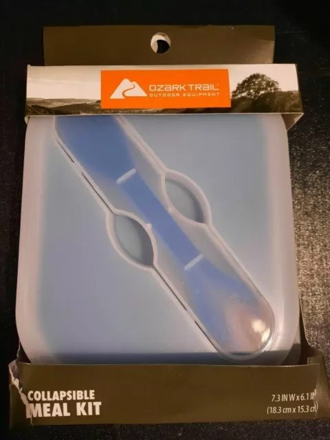 Collapsible Meal Kit w/ Blue Spork Utensil Ozark Trail Food Storage Unisex Camp