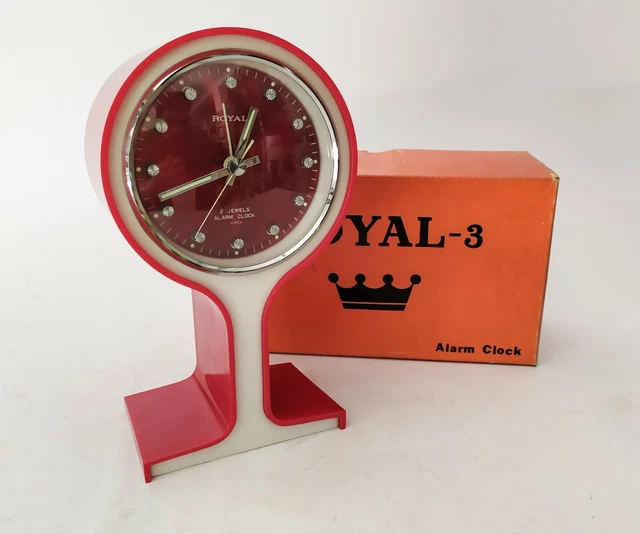 OROLOGIO SVEGLIA Da Tavolo Tulip Royal 3 Rossa Vintage 70 Space