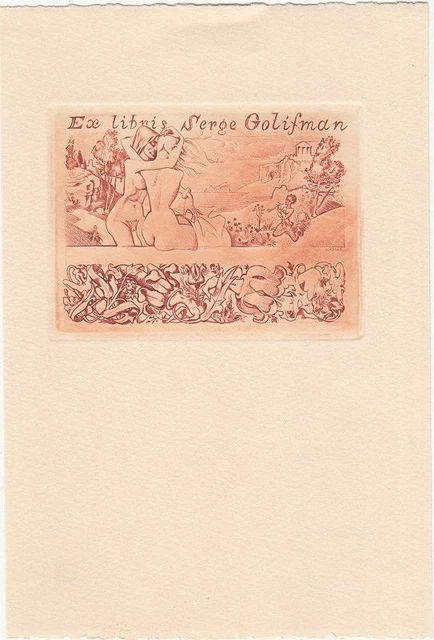 Exlibris Bookplate Gravure sur Cuivre Michel - Jamar 1911-1997 Nus Féminins