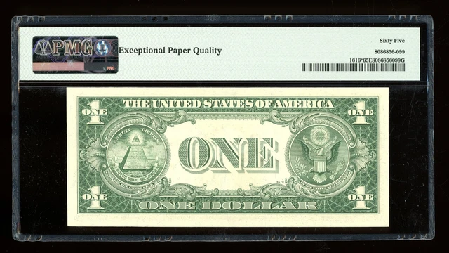 DBR $1 1935-G Silver STAR Gem Fr. 1616* No Motto PMG 65 EPQ Serial *10892225G 2