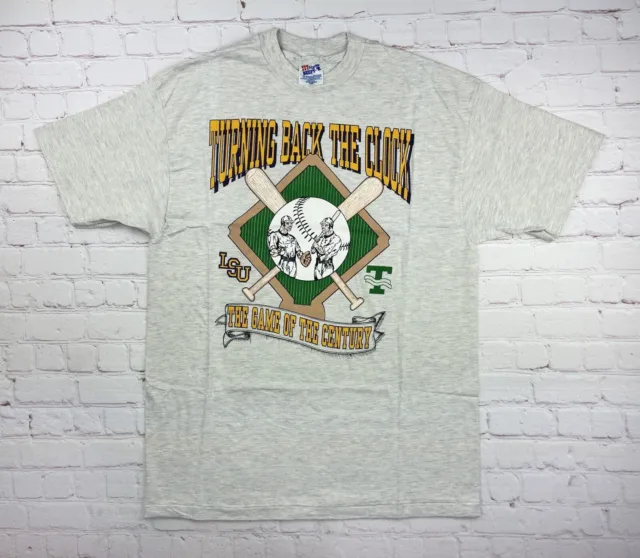 NEW/Old Stock LSU Tigers VS Tulane T Shirt Single Stitch 90s College Baseball