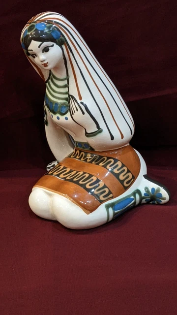 Vintage Porcelain Figurine Ukrainian Majolica, Art Pottery