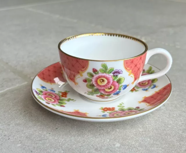 Royal Worcester Worcester Flowers Cup & Saucer-The Connoisseur Collection