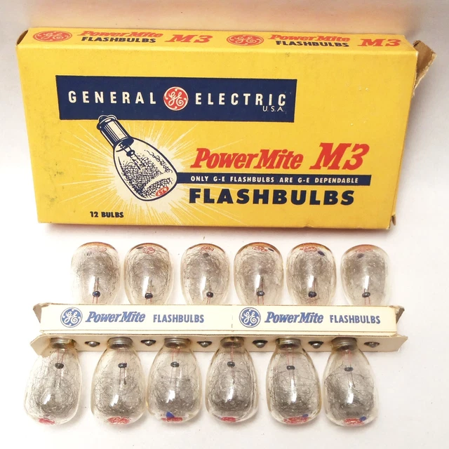 Bombillas De Colección 12 un. GE General Electric M3 BOMBILLAS POWERMITE Nuevas NUEVO DE LOTE ANTIGUO IOP