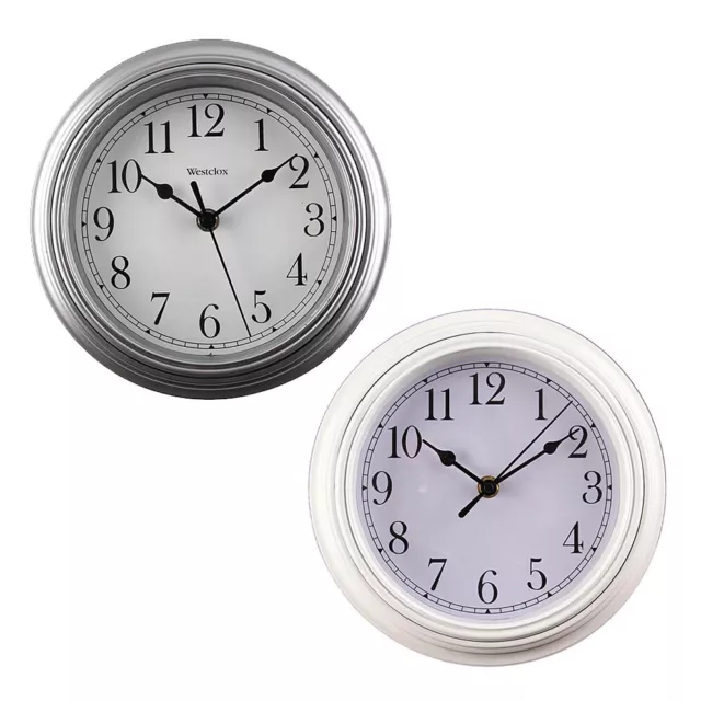 22CM Vintage Mini Round Wall Clock White/Grey Home Small Kitchen Bedroom