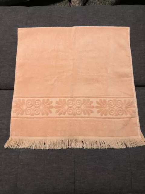 Vintage Canon Monticello Bath Towel Peach EUC