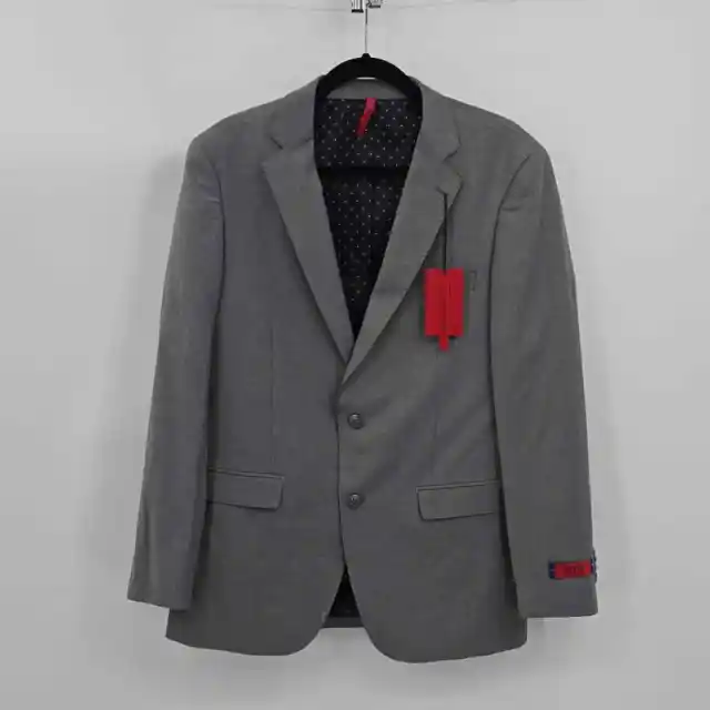 ZNT18 Men's Two Button Suit Jacket Blazer Slim Gray Lined Notch 42R