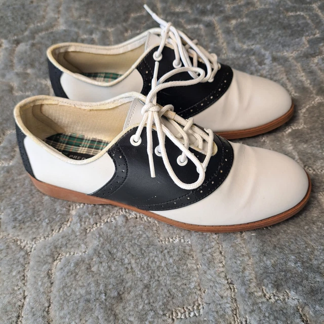 Vintage PREDICTIONS Saddle Shoes WOMENS SIZE 7 LACE UP OXFORDS RETRO 50'S STYLE