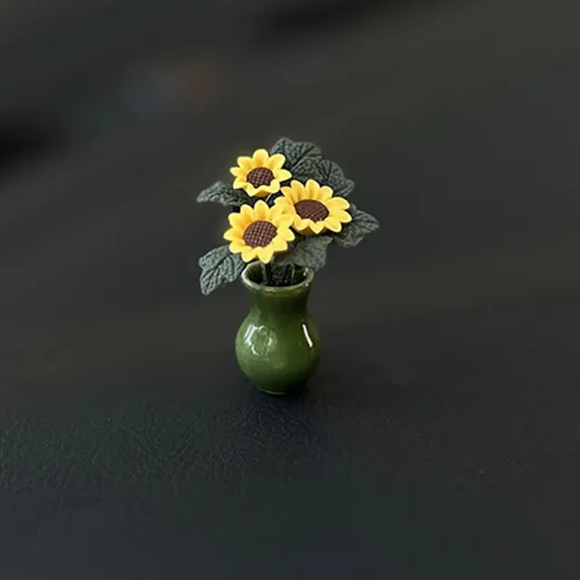 Car Center Console Ornaments Resin Mini Sunflower Vase Auto Accessories Decor Bh