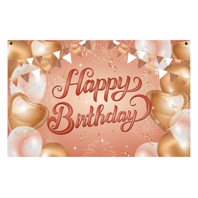 Banner Compleanno Personalizzato Con Foto – Oro Rosa, Per Interni/esterni, Per 16°, 18°, 30°, 40°, 50°, 60°, 70° - 3